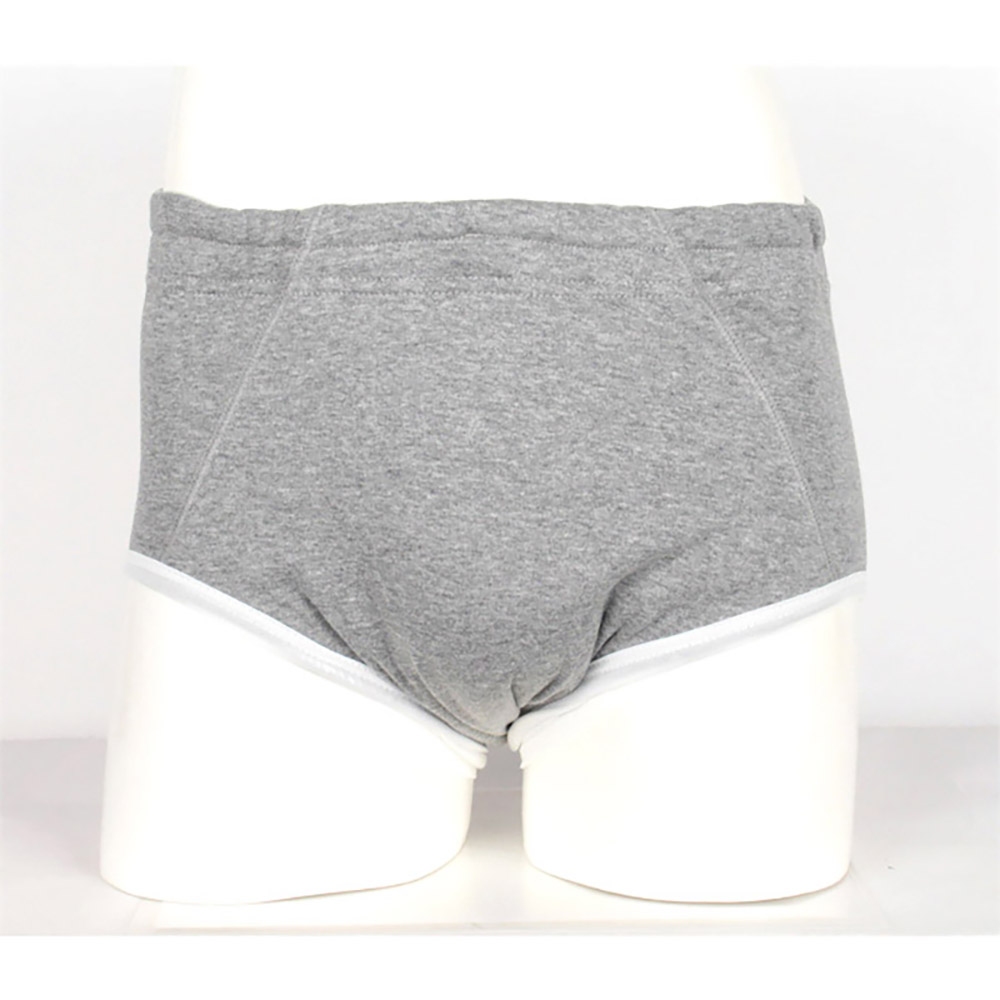 【33018】男性用尿漏れパンツ【前閉じ】【300cc】【S/M/L/LL/3L】グレーのみ/綿100%/日本製/失禁男性用
