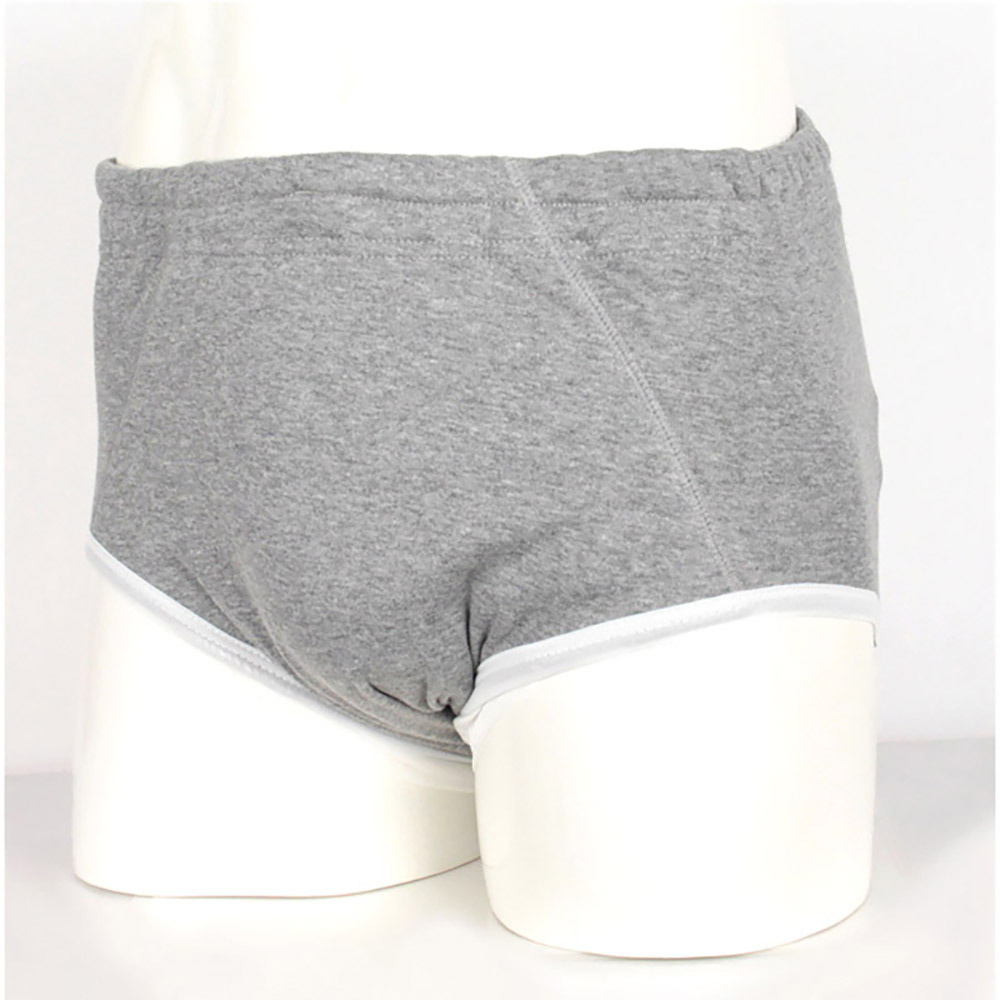 【33018】男性用尿漏れパンツ【前閉じ】【300cc】【S/M/L/LL/3L】グレーのみ/綿100%/日本製/失禁男性用
