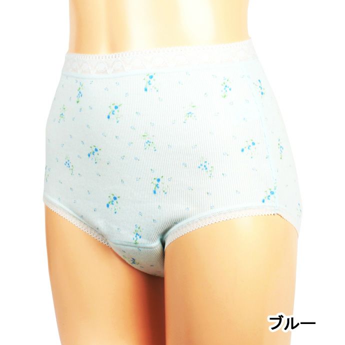 【2枚組】ムレにくい快適失禁ショーツ【花柄】【パッド部30cc】【M/L/LL/3L】綿100%/尿漏れショーツ失禁女性用
