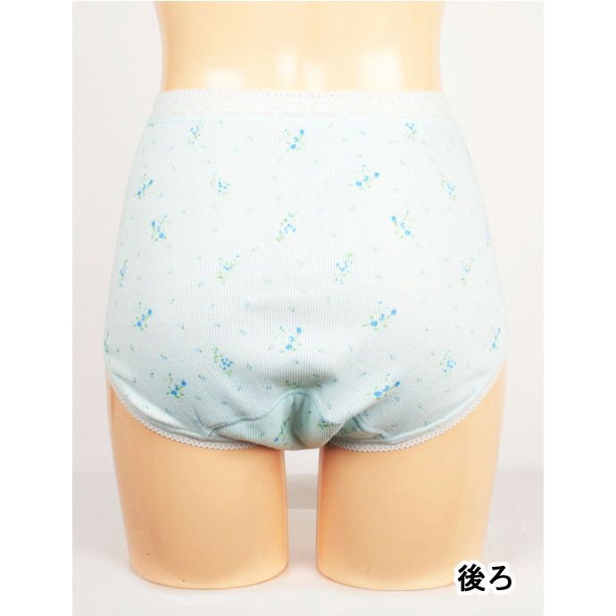 【2枚組】ムレにくい快適失禁ショーツ【花柄】【パッド部30cc】【M/L/LL/3L】綿100%/尿漏れショーツ失禁女性用